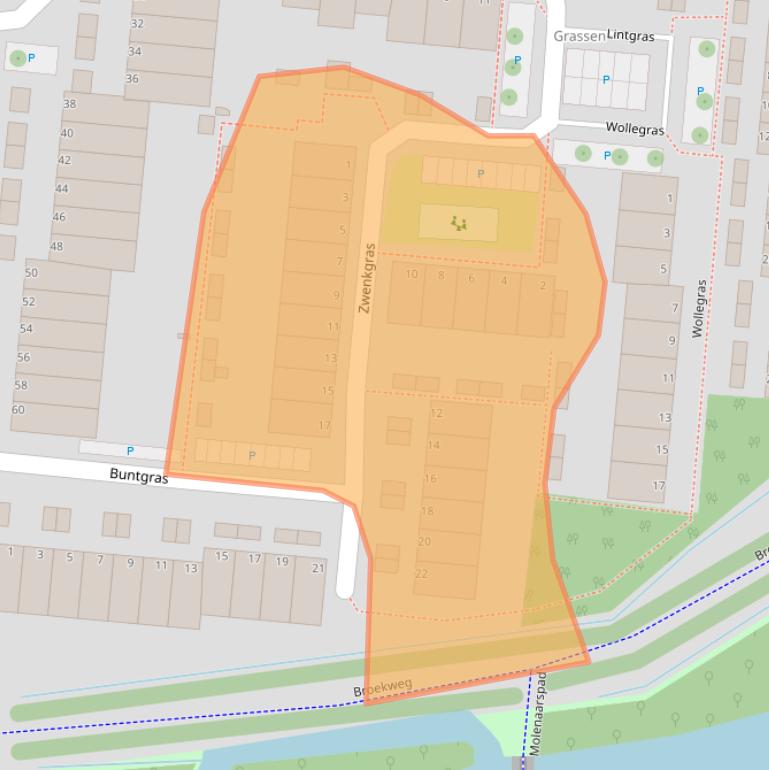 Kaart van postcodegebied 2318TH.