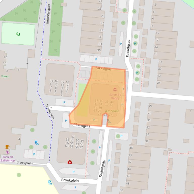 Kaart van postcodegebied 2318TL.