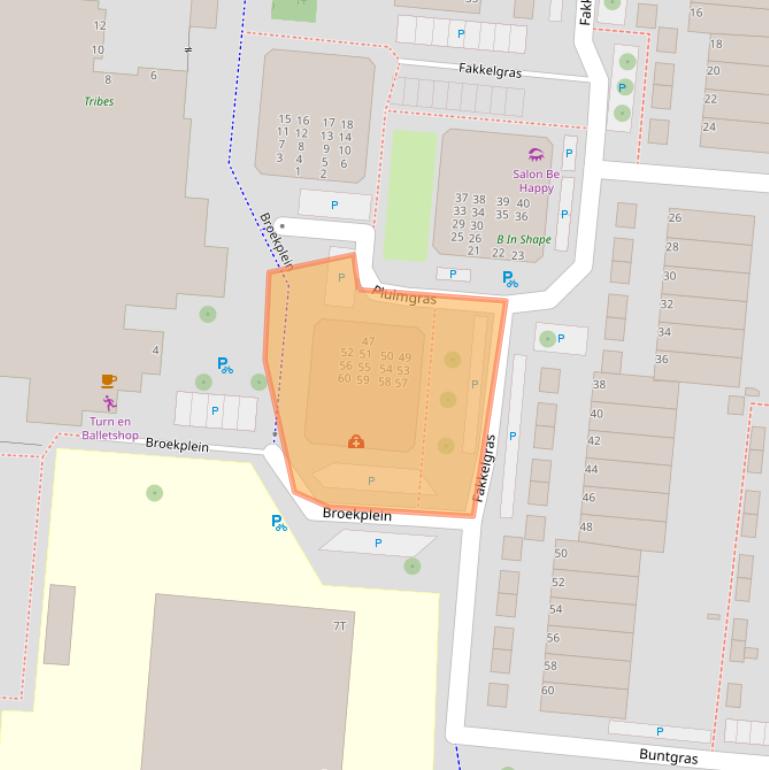 Kaart van postcodegebied 2318TM.