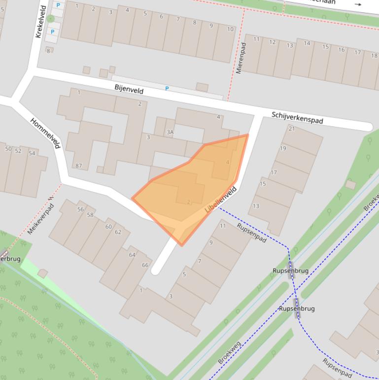 Kaart van postcodegebied 2318VG.