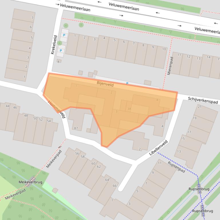 Kaart van postcodegebied 2318VH.