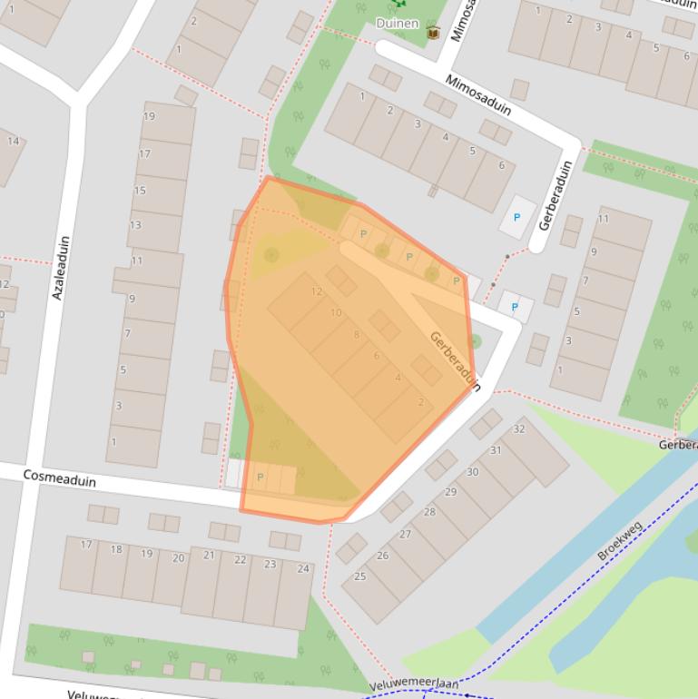 Kaart van postcodegebied 2318XD.