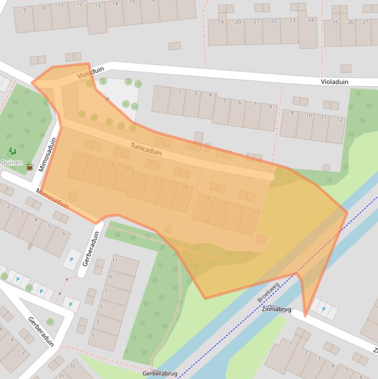 Kaart van postcodegebied 2318XE.