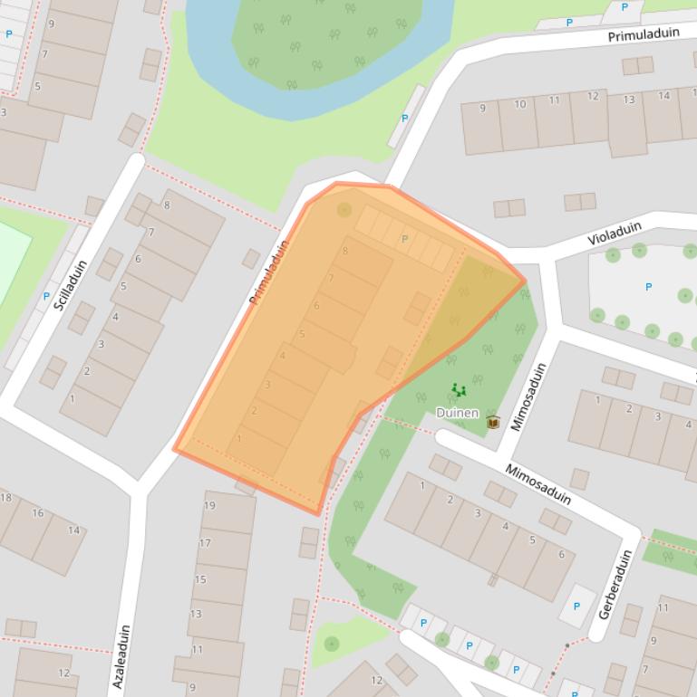 Kaart van postcodegebied 2318XH.