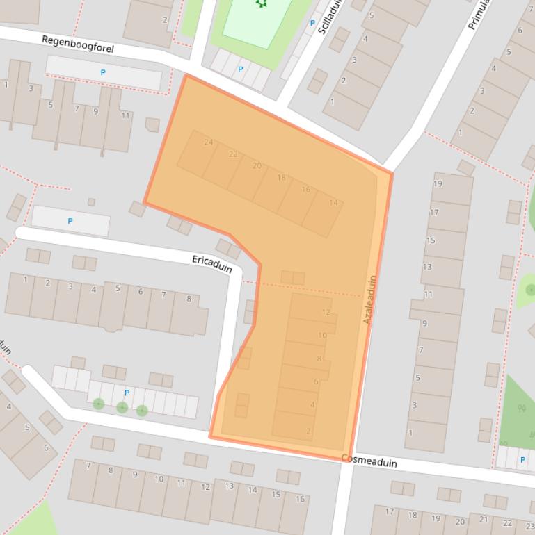 Kaart van postcodegebied 2318XM.