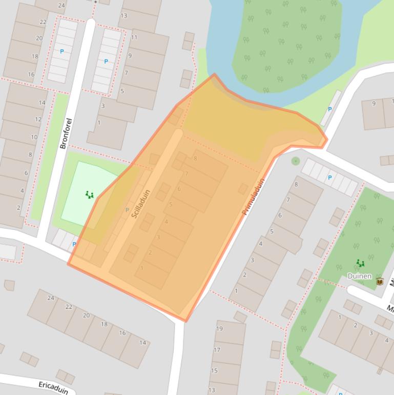 Kaart van postcodegebied 2318XN.