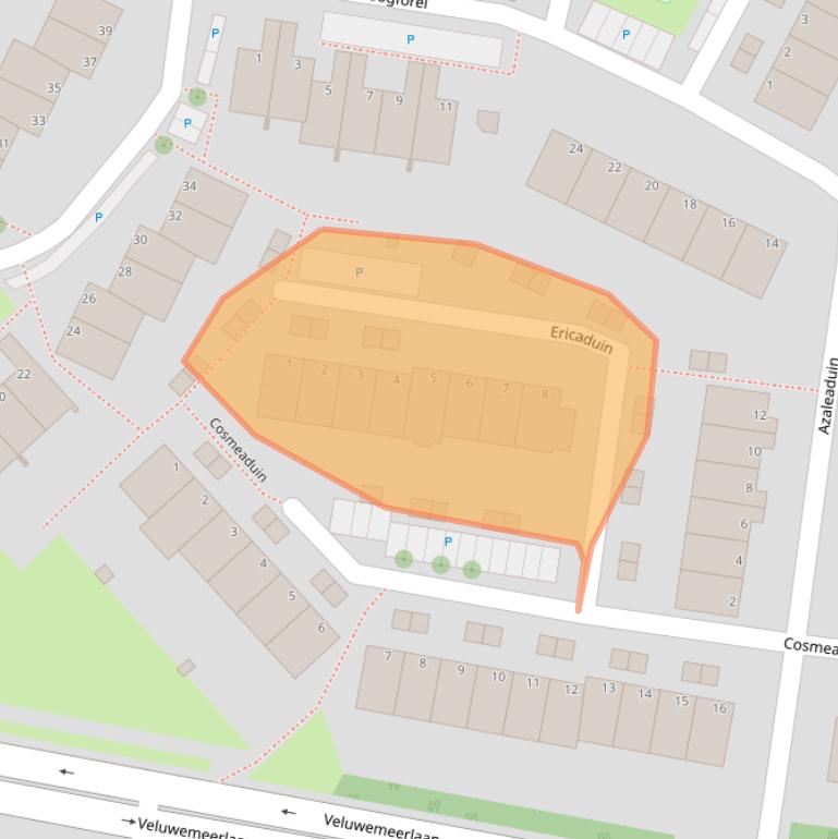 Kaart van postcodegebied 2318XP.