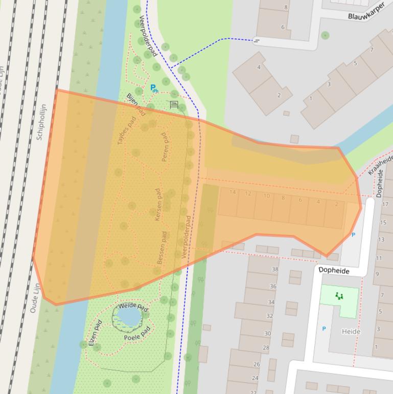 Kaart van postcodegebied 2318ZC.