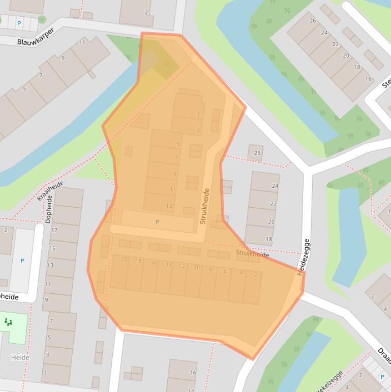 Kaart van postcodegebied 2318ZD.