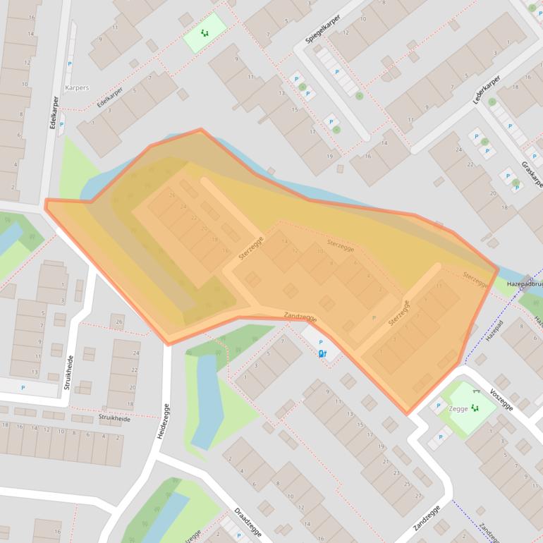 Kaart van postcodegebied 2318ZG.