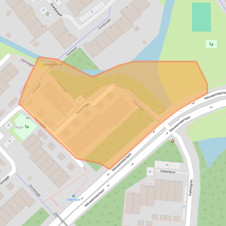 Kaart van postcodegebied 2318ZH.