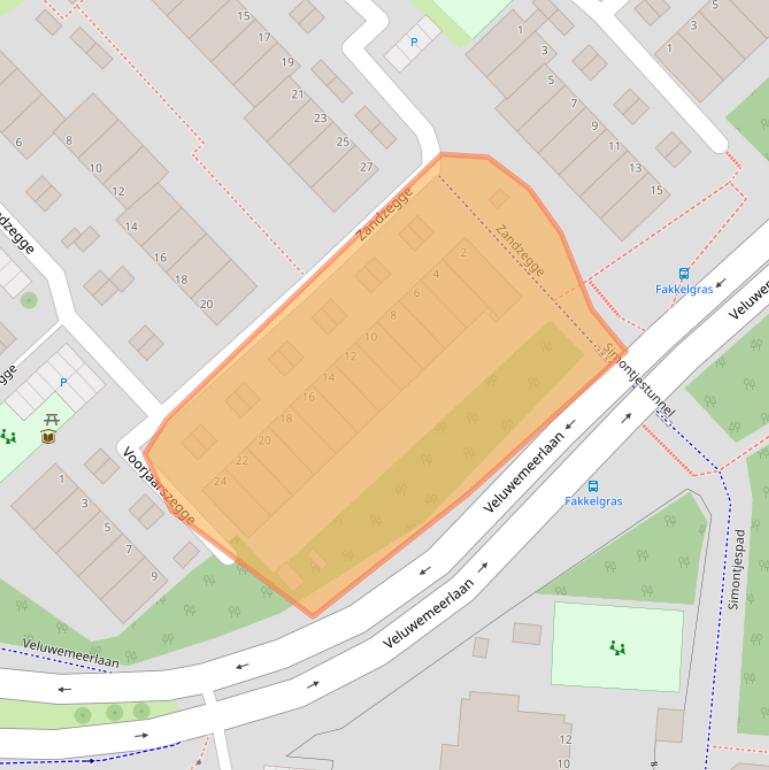 Kaart van postcodegebied 2318ZL.