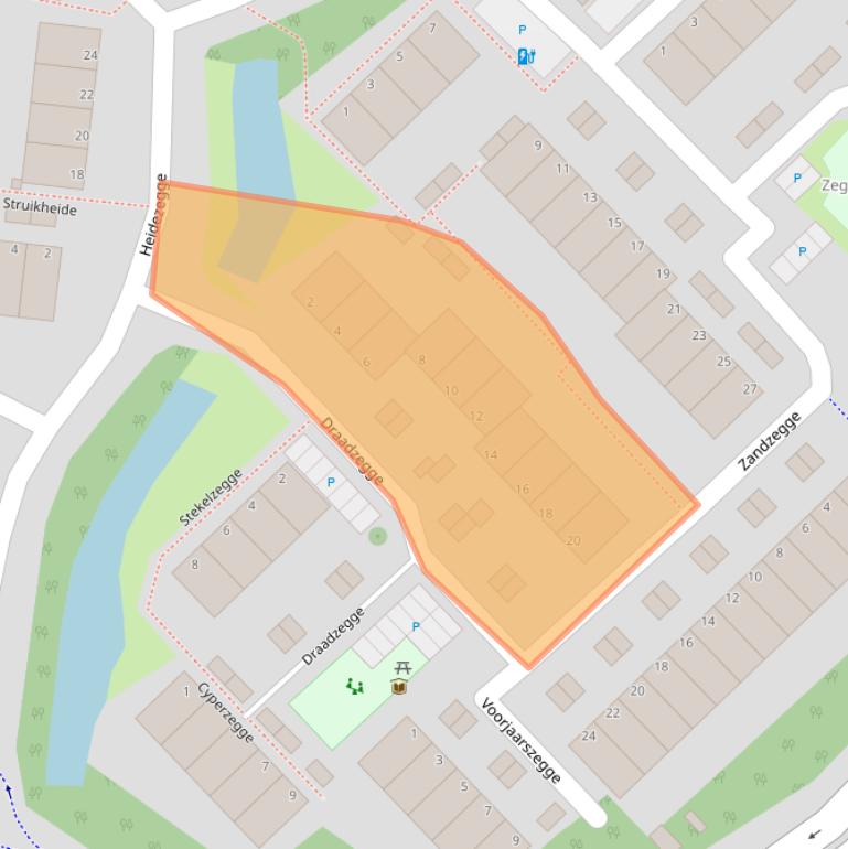 Kaart van postcodegebied 2318ZM.