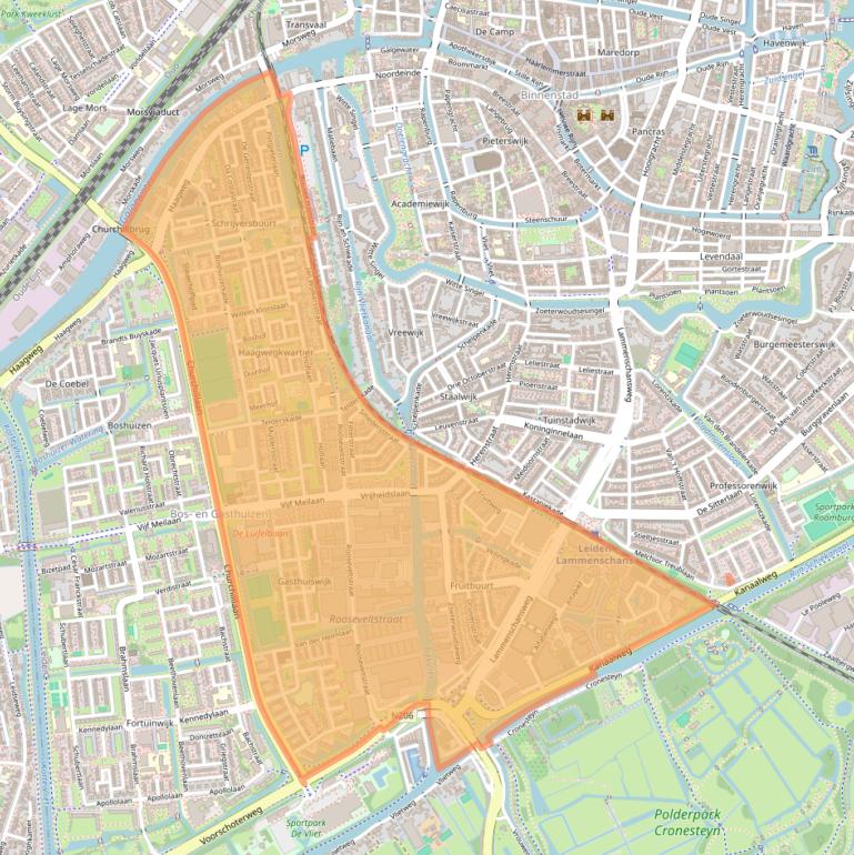 Kaart van postcodegebied 2321.