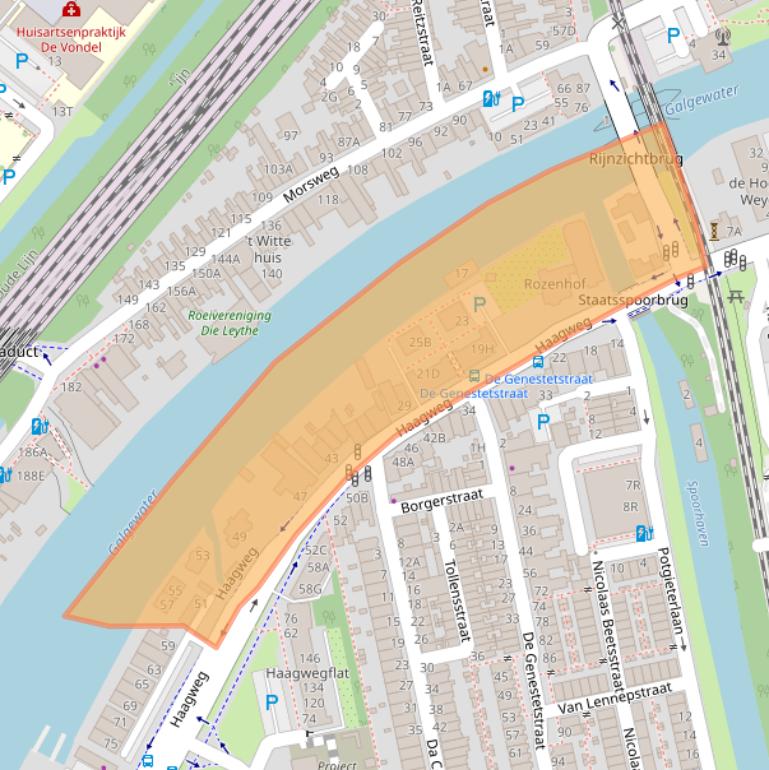 Kaart van postcodegebied 2321AC.