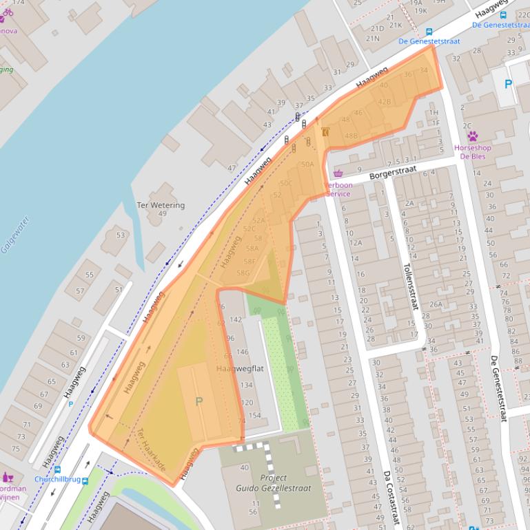 Kaart van postcodegebied 2321AE.