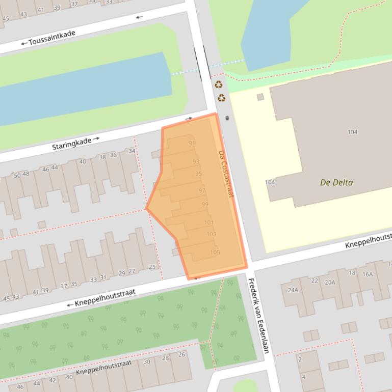 Kaart van postcodegebied 2321AM.