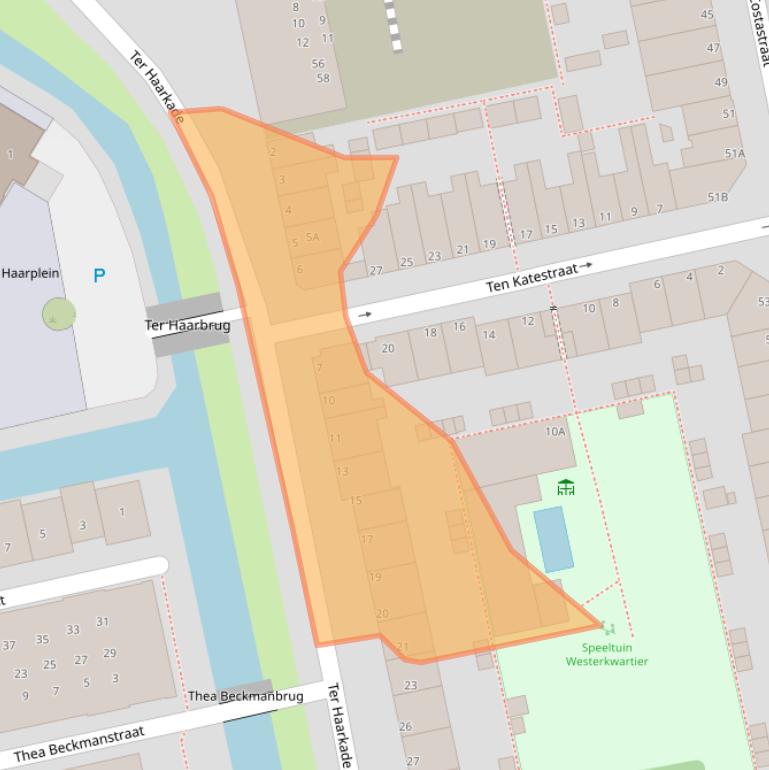 Kaart van postcodegebied 2321AS.