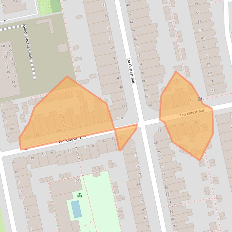 Kaart van postcodegebied 2321AV.