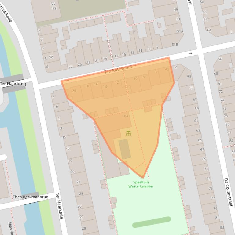 Kaart van postcodegebied 2321AW.