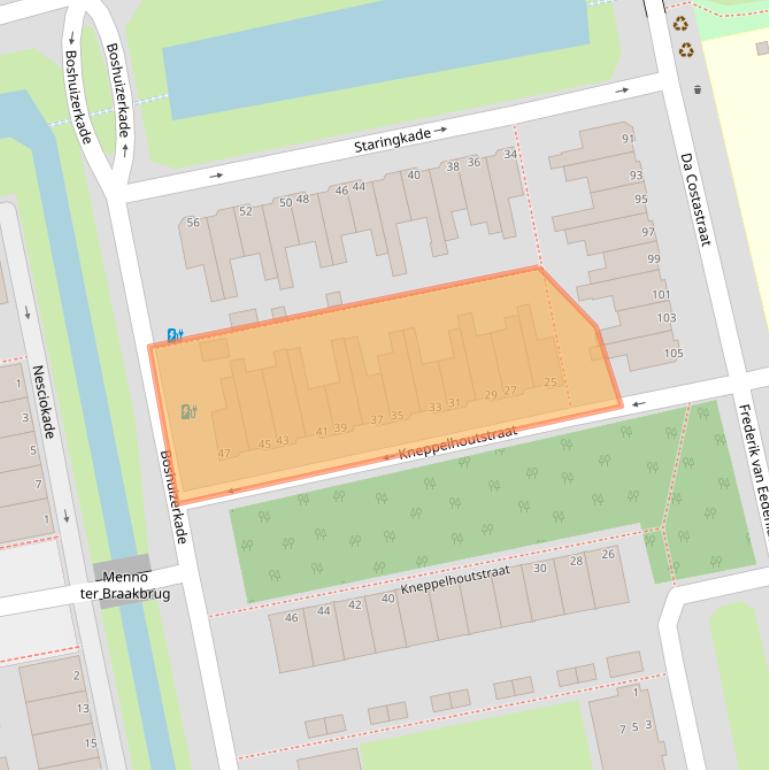 Kaart van postcodegebied 2321AZ.