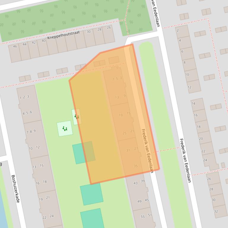 Kaart van postcodegebied 2321BB.