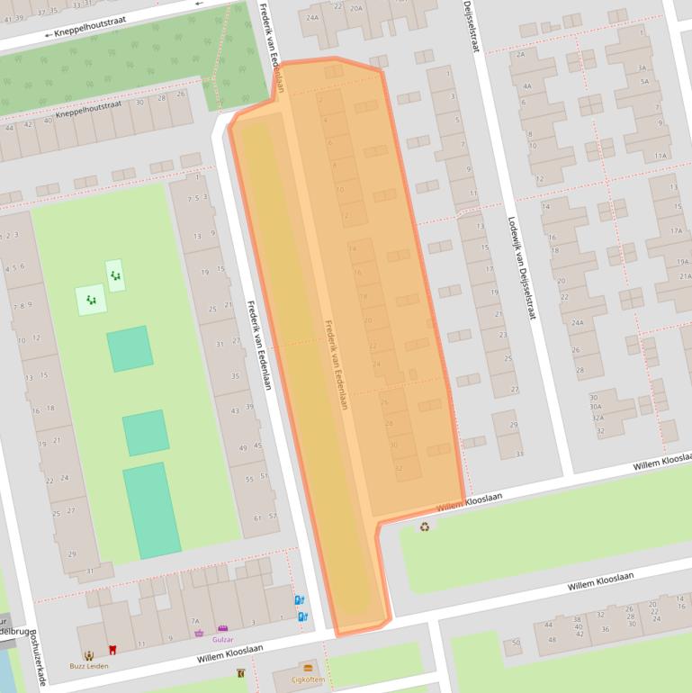 Kaart van postcodegebied 2321BD.