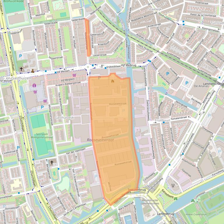 Kaart van postcodegebied 2321BM.