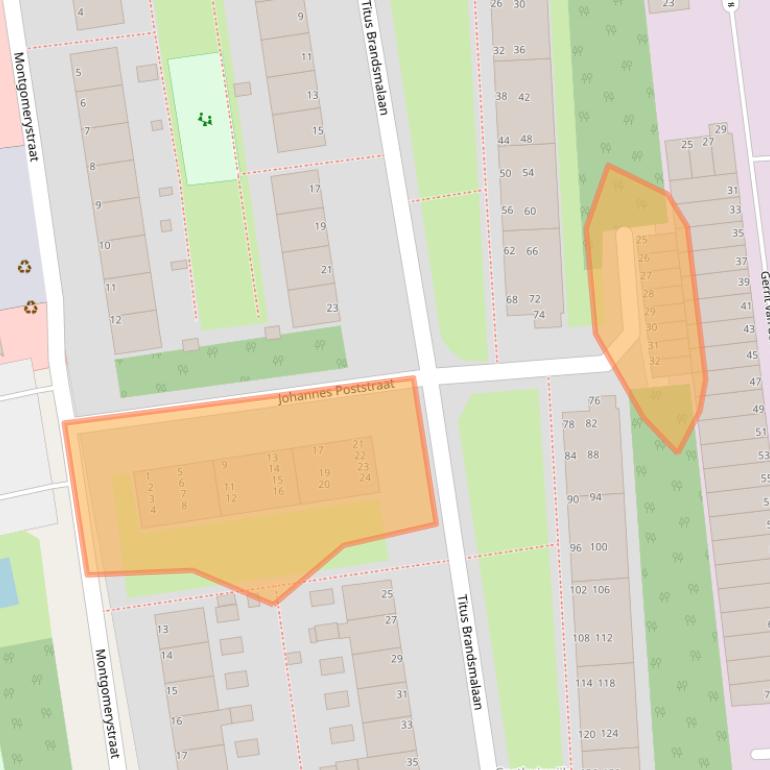 Kaart van postcodegebied 2321CN.