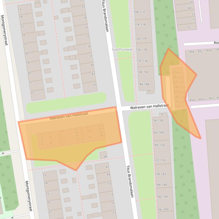Kaart van postcodegebied 2321CP.
