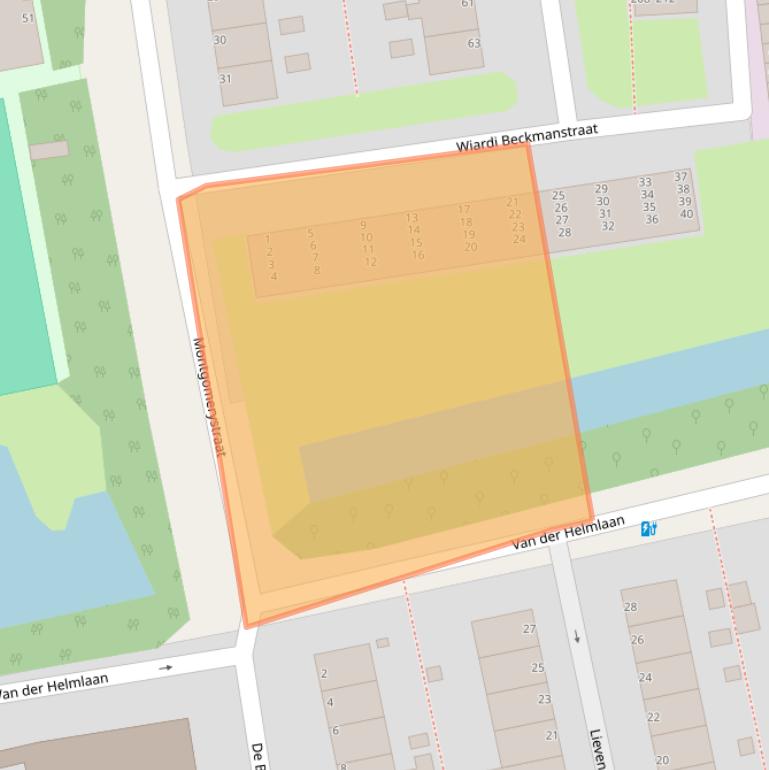 Kaart van postcodegebied 2321CR.