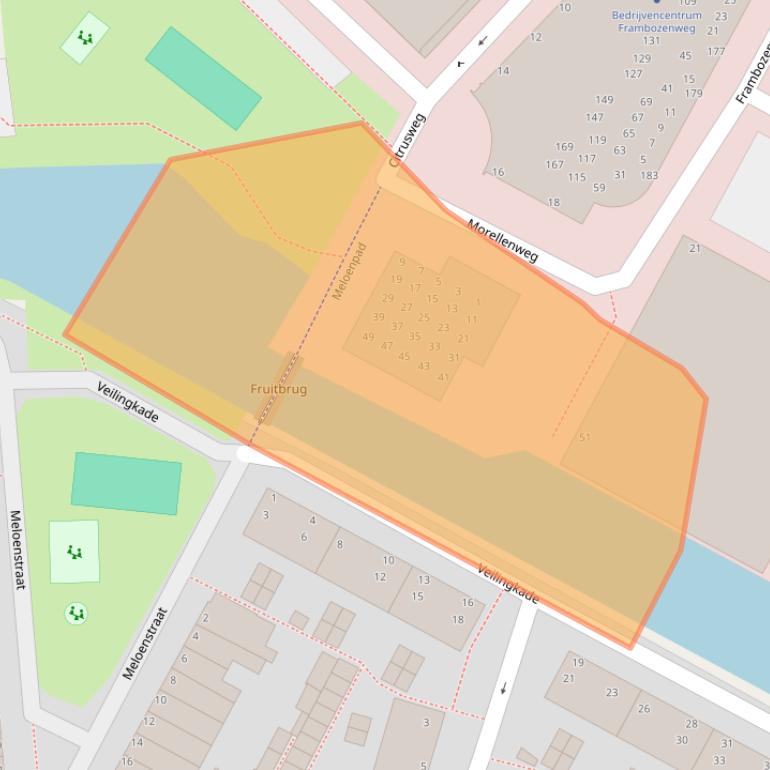 Kaart van postcodegebied 2321DB.