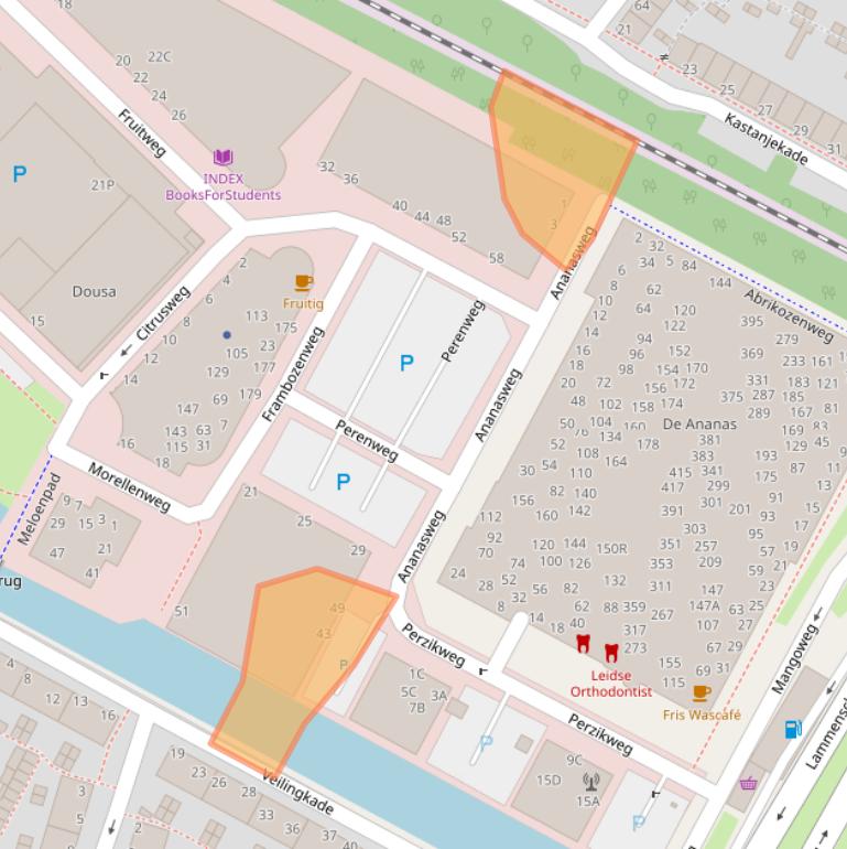 Kaart van postcodegebied 2321DD.