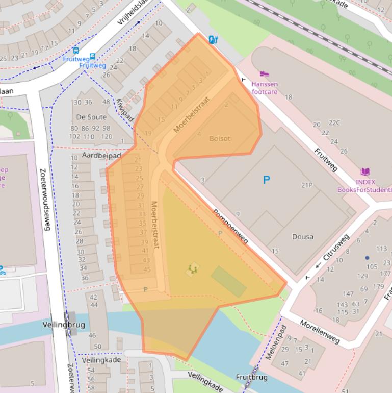 Kaart van postcodegebied 2321DJ.