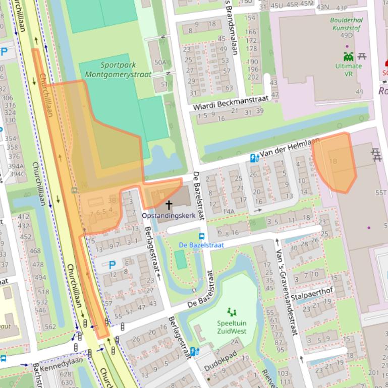 Kaart van postcodegebied 2321EA.