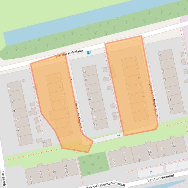 Kaart van postcodegebied 2321EB.