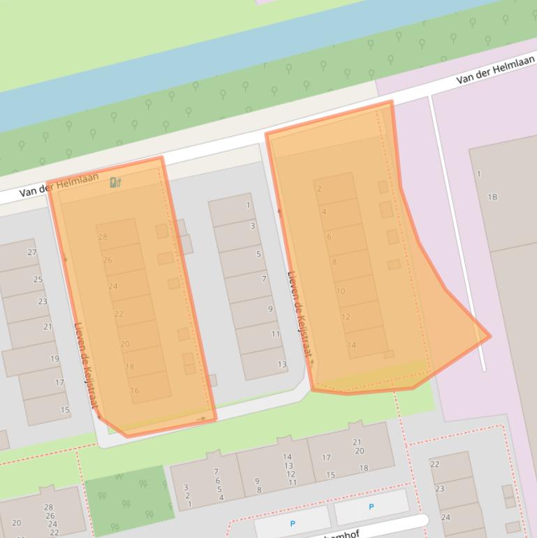 Kaart van postcodegebied 2321EC.