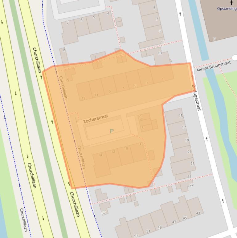 Kaart van postcodegebied 2321EE.