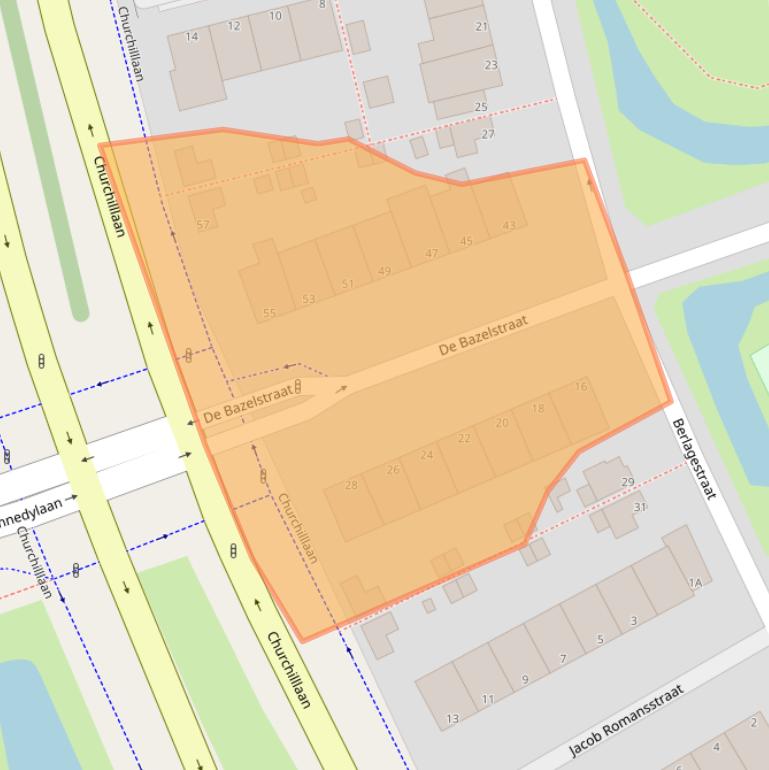 Kaart van postcodegebied 2321EH.