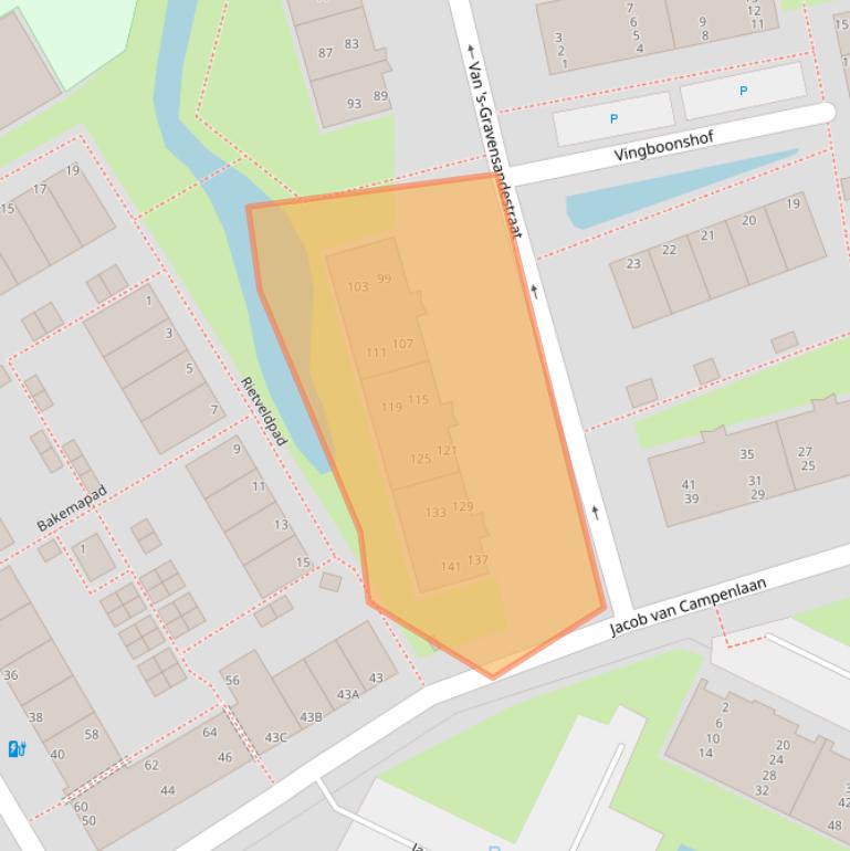 Kaart van postcodegebied 2321ES.