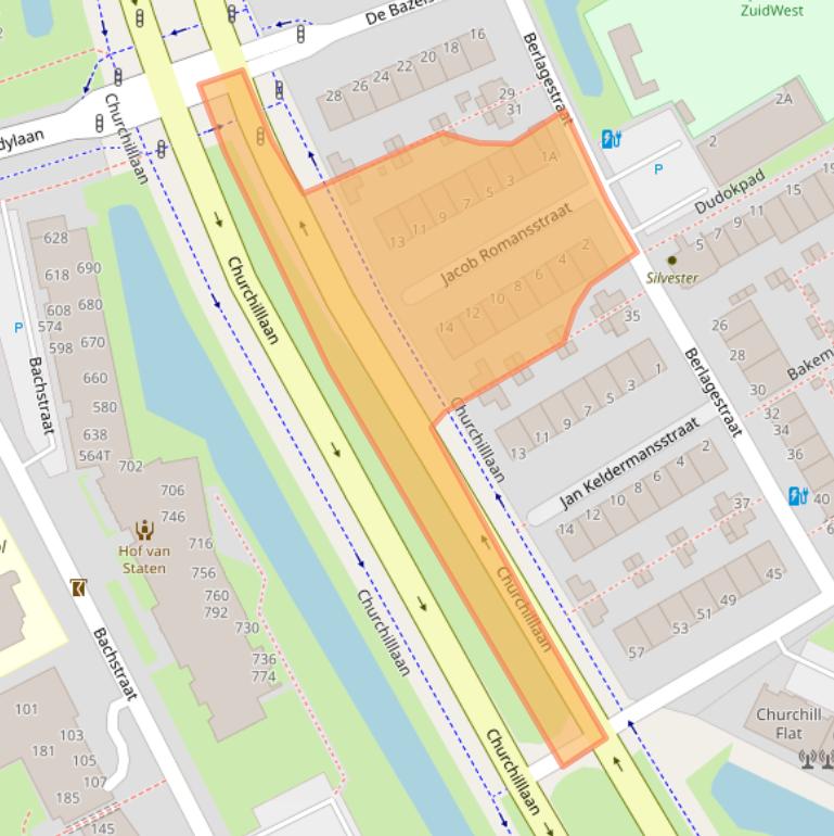 Kaart van postcodegebied 2321EX.