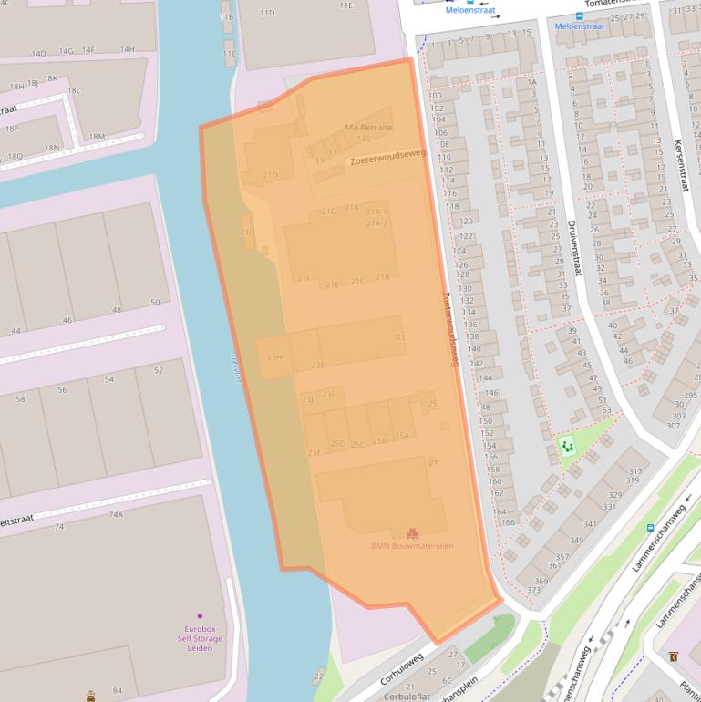 Kaart van postcodegebied 2321GM.