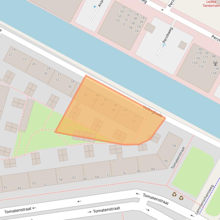 Kaart van postcodegebied 2321GW.