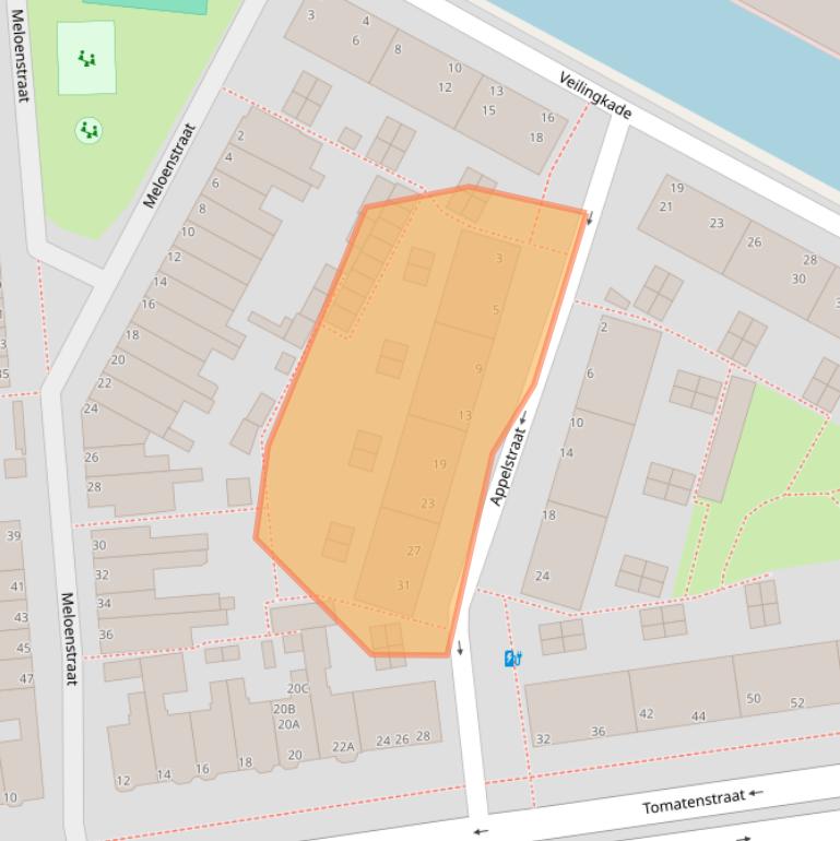 Kaart van postcodegebied 2321HA.