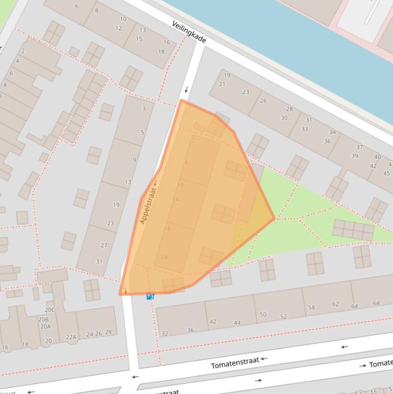 Kaart van postcodegebied 2321HB.
