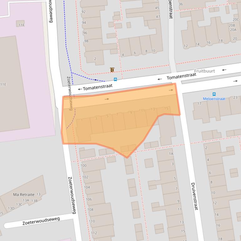 Kaart van postcodegebied 2321HC.