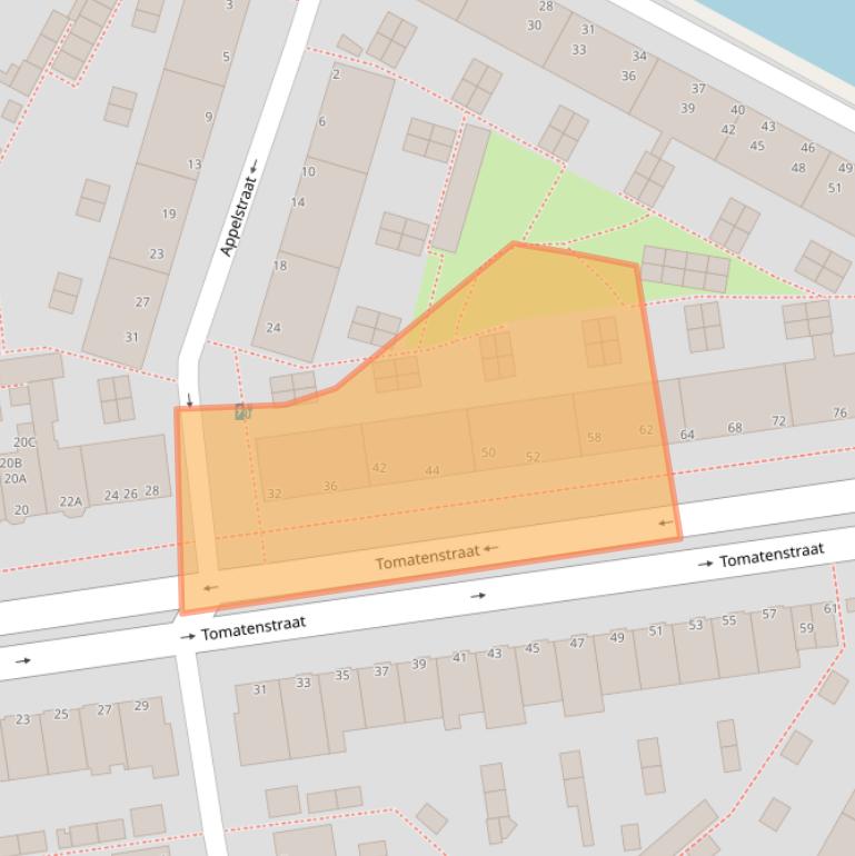 Kaart van postcodegebied 2321HJ.