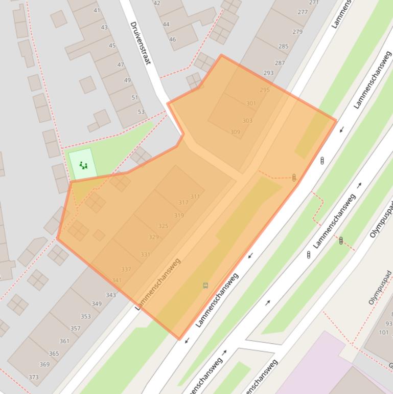 Kaart van postcodegebied 2321HW.