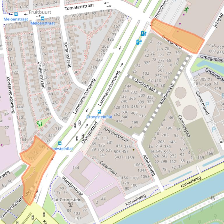 Kaart van postcodegebied 2321HX.