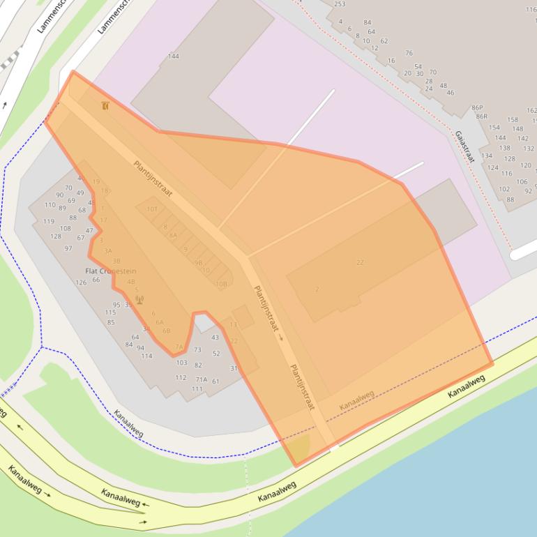 Kaart van postcodegebied 2321JC.